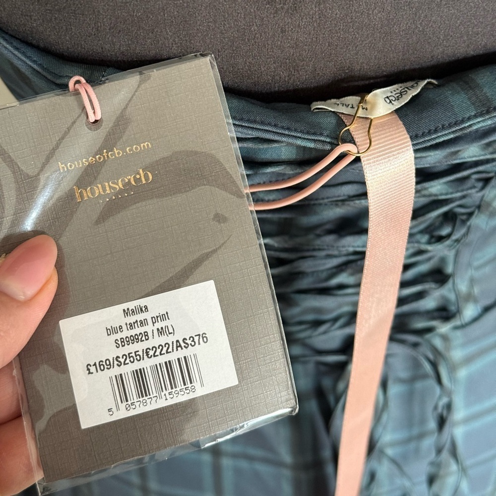 MALIKA BLUE TARTAN CORSET MINI DRESS - Picture 8 of 11